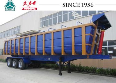U Shaped Semi Dump Trailers , 33 CBM 3 Axle Trailer With Spring Suspension