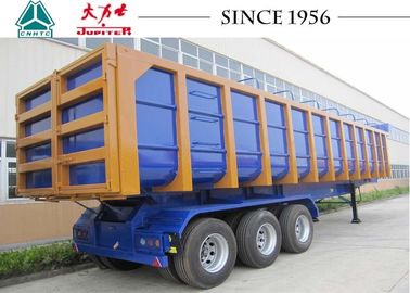 U Shaped Semi Dump Trailers , 33 CBM 3 Axle Trailer With Spring Suspension